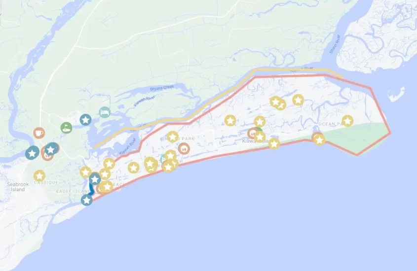 Kiawah Island Map South Carolina | On & Off Resort